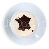 Kaffee Frankreich Karte Kaffeepause in Tasse Kaffeetasse