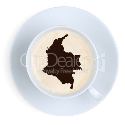Kaffee in Tasse aus Kolumbien Karte Kaffeetasse