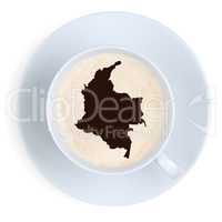Kaffee in Tasse aus Kolumbien Karte Kaffeetasse