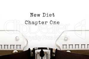 New Diet Chapter One Typewriter
