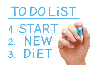 Start New Diet To Do List