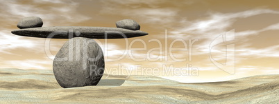 Balanced stones - 3D render