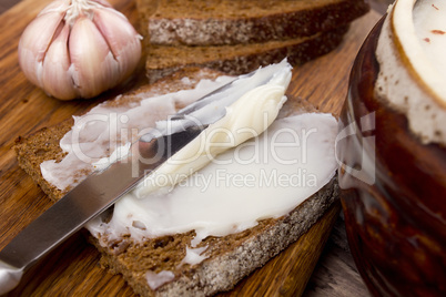 Bread with the softened lard