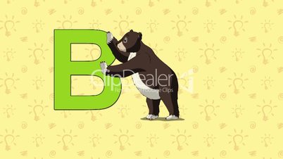 Bear. English ZOO Alphabet - letter B