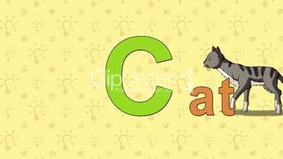 Cat. English ZOO Alphabet - letter C