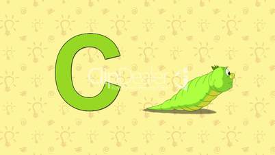 Chameleon. English ZOO Alphabet - letter C