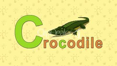 Crocodile. English ZOO Alphabet - letter C