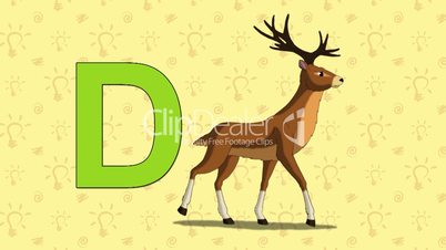 Deer. English ZOO Alphabet - letter D