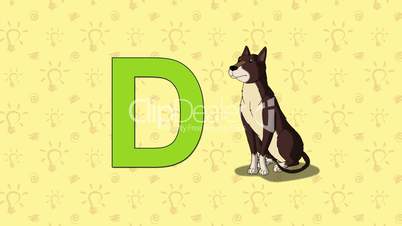 Dog. English ZOO Alphabet - letter D