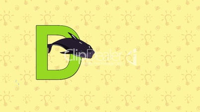 Dolphin. English ZOO Alphabet - letter D