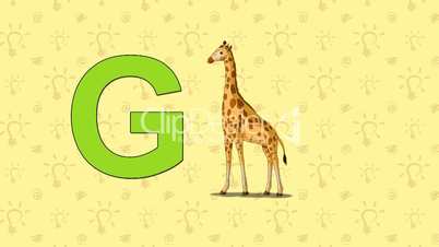 Giraffe. English ZOO Alphabet - letter G