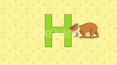 Hamster. English ZOO Alphabet - letter H
