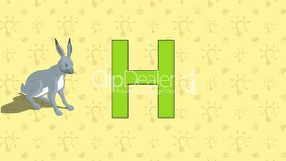 Hare. English ZOO Alphabet - letter H