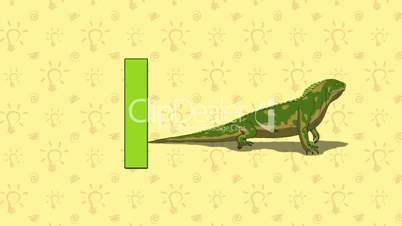Iguana. English ZOO Alphabet - letter I