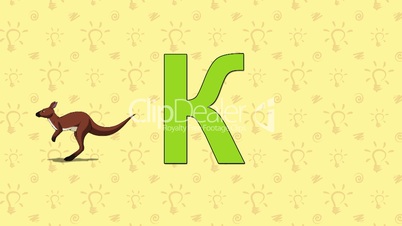 Kangaroo. English ZOO Alphabet - letter K