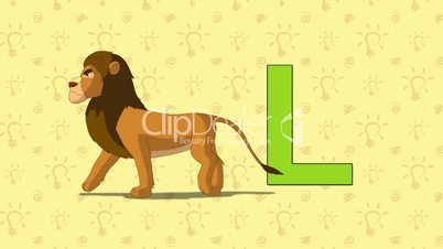 Lion. English ZOO Alphabet - letter L