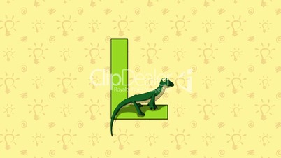 Lizard. English ZOO Alphabet - letter L