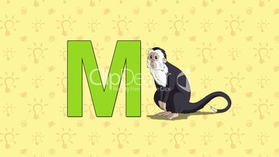 Monkey. English ZOO Alphabet - letter M