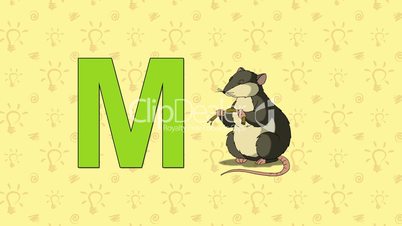 Mouse. English ZOO Alphabet - letter M