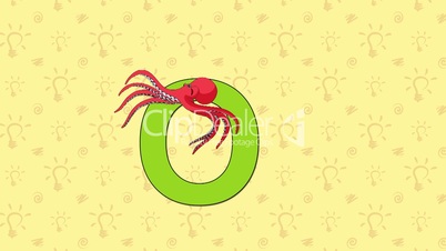 Octopus. English ZOO Alphabet - letter O