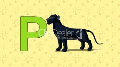 Panther. English ZOO Alphabet - letter P