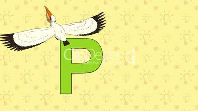 Pelican. English ZOO Alphabet - letter P