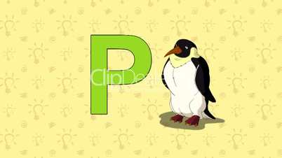 Penguin. English ZOO Alphabet - letter P