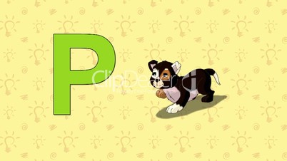Puppy. English ZOO Alphabet - letter P