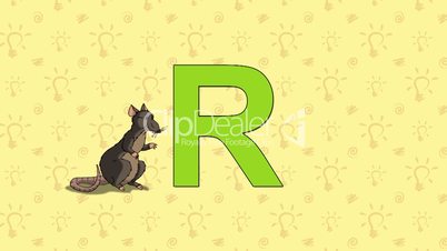 Rat. English ZOO Alphabet - letter R