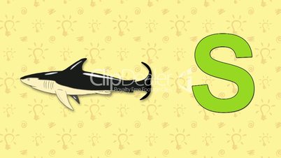 Shark. English ZOO Alphabet - letter S