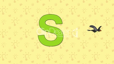 Skylark. English ZOO Alphabet - letter S