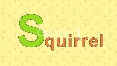 Squirrel. English ZOO Alphabet - letter S