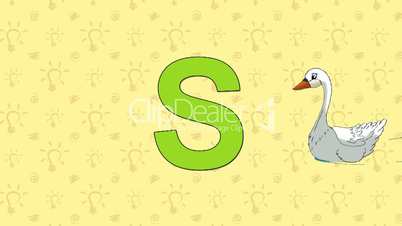 Swan. English ZOO Alphabet - letter S