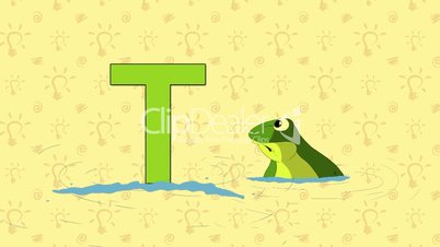 Toad. English ZOO Alphabet - letter T