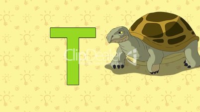 Turtle. English ZOO Alphabet - letter T