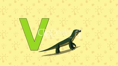 Varan. English ZOO Alphabet - letter V