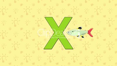 X-ray Fish. English ZOO Alphabet - letter X