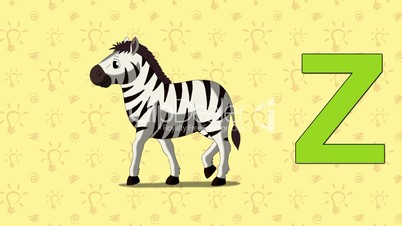 Zebra. English ZOO Alphabet - letter Z