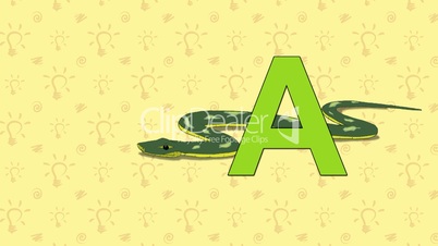 Anaconda. English ZOO Alphabet - letter A
