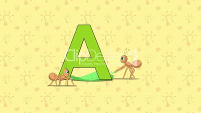 Ant. English ZOO Alphabet - letter A