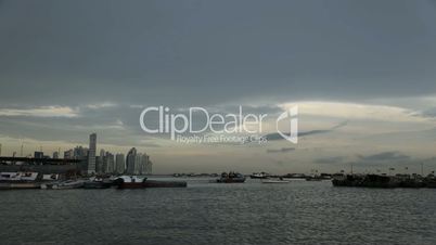 Zeitraffer Sonnenuntergang Hafen Panama City