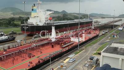Schiffe fahren durch den Panama Kanal, Panama Canal