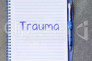 Trauma write on notebook