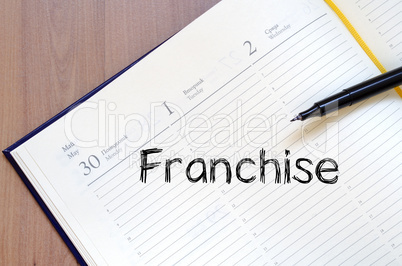 Franchise write on notebook