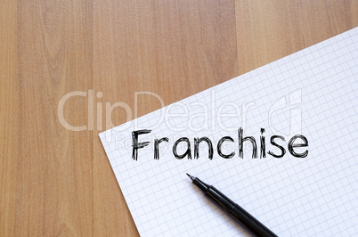 Franchise write on notebook