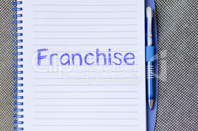 Franchise write on notebook