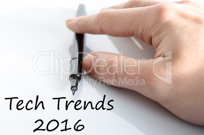 Tech trends 2016 text concept