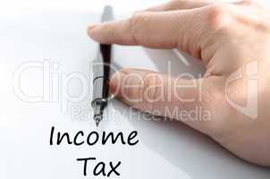 Income tax text concept