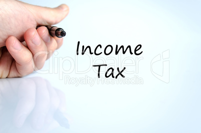 Income tax text concept