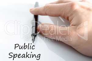 Public speaking text concept